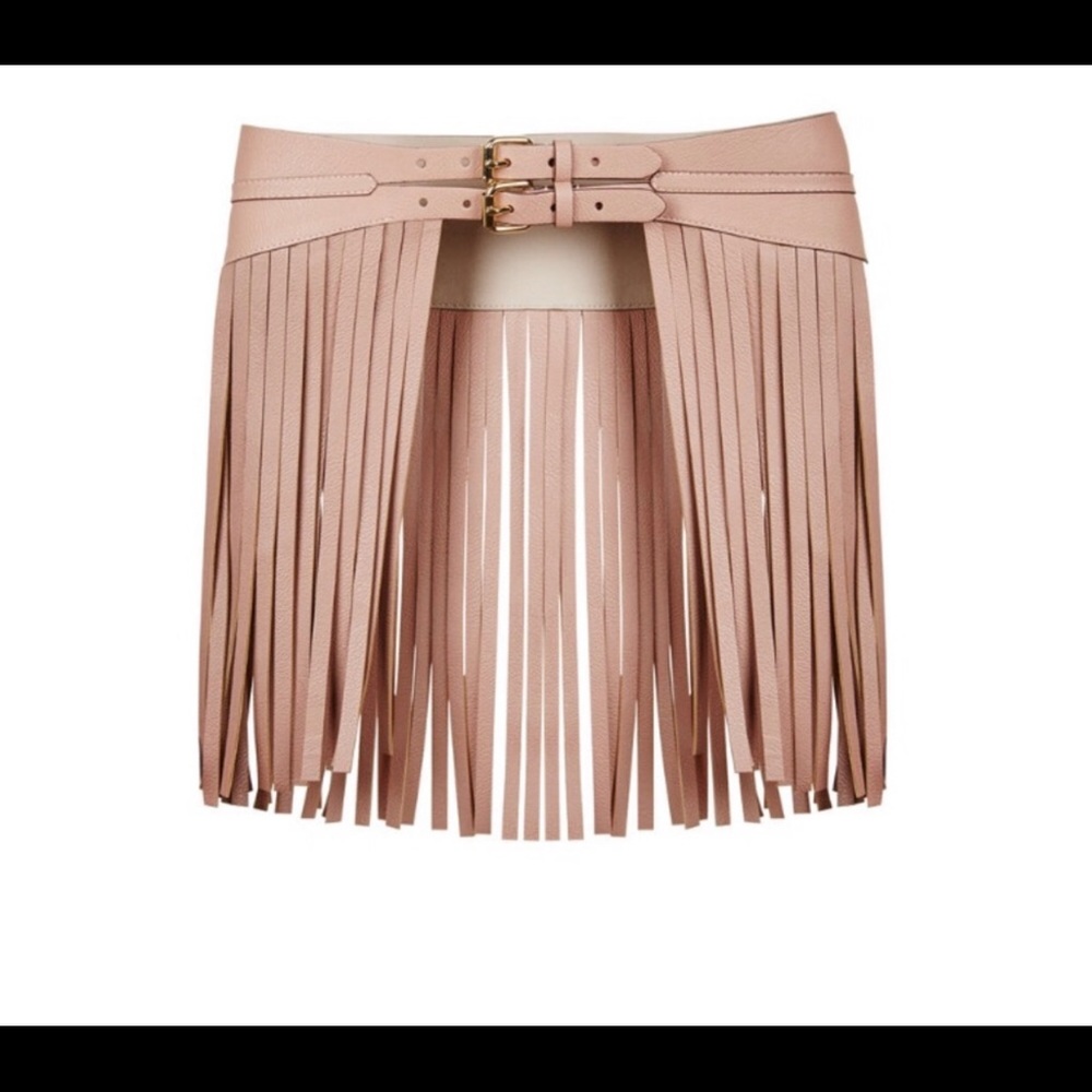 BCBGMAXAZRIA Nude Faux Leather Corset Belt Small - Picture 3 of 13